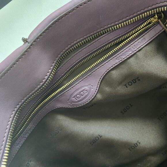 Tod's D-styling Handbag Leather Purple Lavender Large - Picture 8 of 12